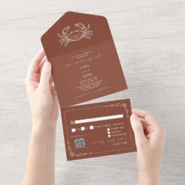 Casamento de Fazenda RSVP de Caranguejo Vintage Te