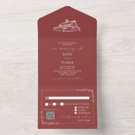 Casamento de Fazenda RSVP de RSVP de Vermelhos Rus
