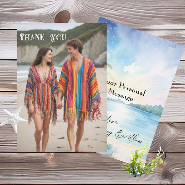 Casamento de Felicidade Tropical Obrigado Cartões (Criador carregado)