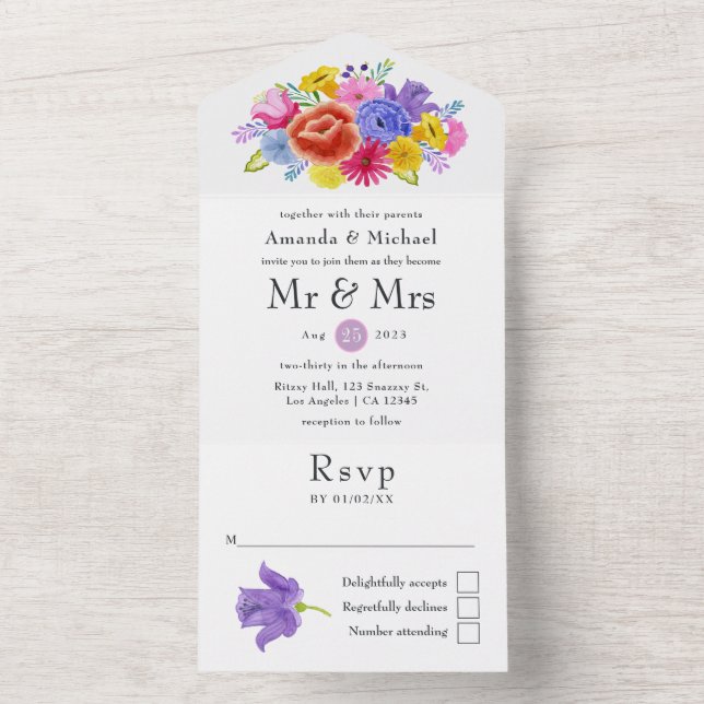 Casamento de Fiesta Mexicana Floral em Aquarela (Interno)