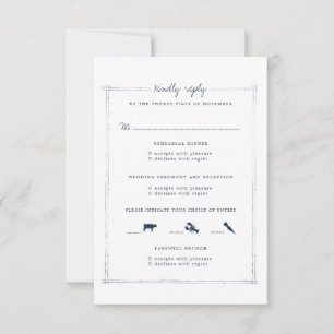 Casamento de Fim de Semana   Cartão de RSVP Combin