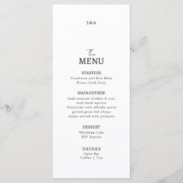 Casamento de Flat Menu Minimalista.