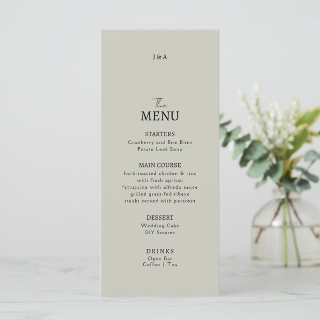 Casamento de Flat Menu Minimalista. (Em pé/Frente)