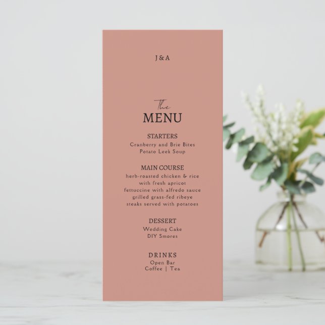 Casamento de Flat Menu Minimalista. (Em pé/Frente)