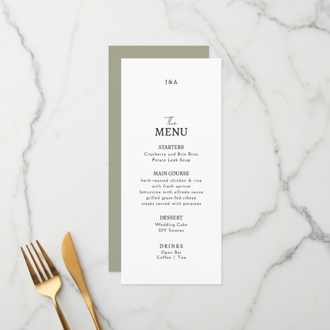 Casamento de Flat Menu Minimalista. (Frente/Verso In Situ)