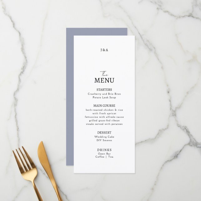 Casamento de Flat Menu Minimalista. (Frente/Verso In Situ)