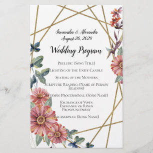 Casamento de Flor de Aquarela Zinnia