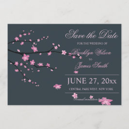 Casamento De Flor De Cereja Escuro Salva Cartões D