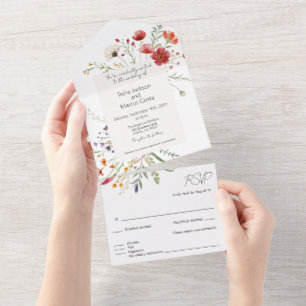 Casamento de Flor Selvagem Botânica Elegante