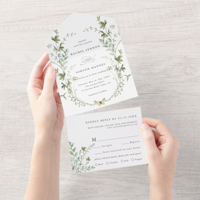 Casamento de flor selvagem Elegante (Aba destacável)