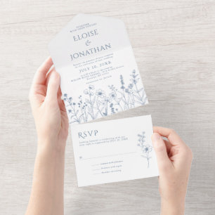 Casamento de Flor Selvagem Minimalista Simples