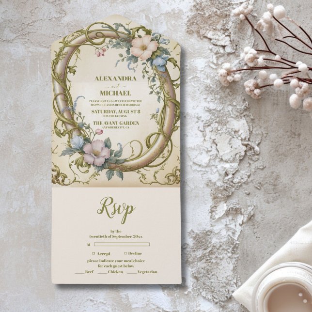 Casamento de Flor Silvestre Art Nouveau (Criador carregado)
