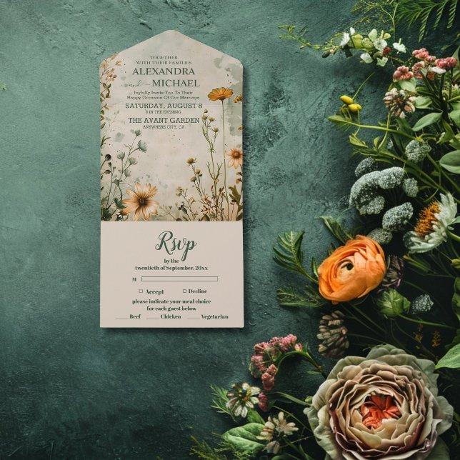 Casamento de flor silvestre boêmio meiga (Criador carregado)