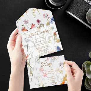 Casamento de flor silvestre de cor aquosa elegante