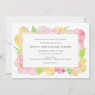 Casamento de Floral Hibiscus Tropical Watercolor