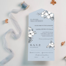 Casamento de Flores Bonito Azul e Branco
