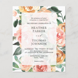 Casamento de Flores de Aquarela de Pêssego Elegant
