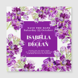 Casamento de flores de estoque roxo salve data