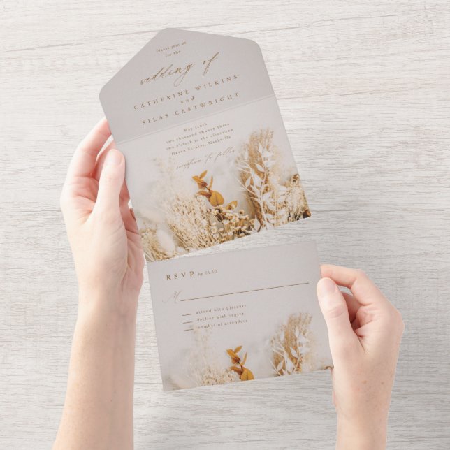 Casamento de Flores de Outono Boho (Aba destacável)