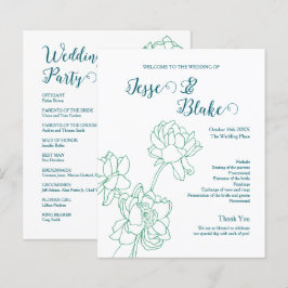 Casamento de Flores de Peônias Desenhadas em Mão V