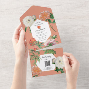 Casamento de Flores de Pêonias Rosa-Pêssegos-Pinhe