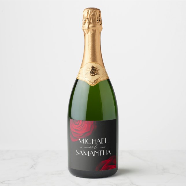 Casamento de flores de pétalas com rosa vermelha d (Frente)