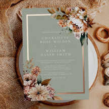 Casamento de Flores Elegantes Douradas e Sage Gree