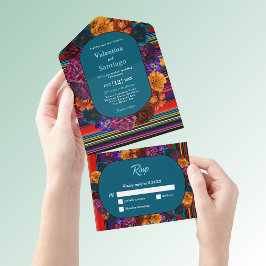 Casamento de flores mexicanas modernas
