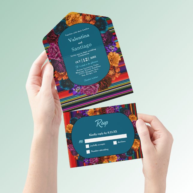Casamento de flores mexicanas modernas (Criador carregado)