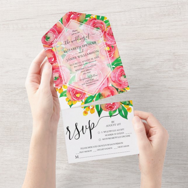 Casamento de Flores Rosa de cheio (Aba destacável)