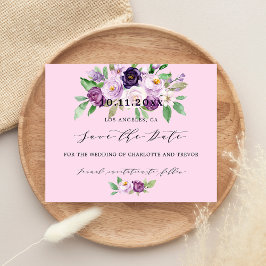 Casamento de flores roxas cor-de-rosa com orçament