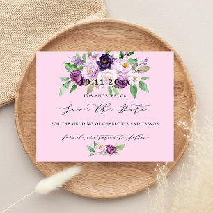 Casamento de flores roxas cor-de-rosa com orçament