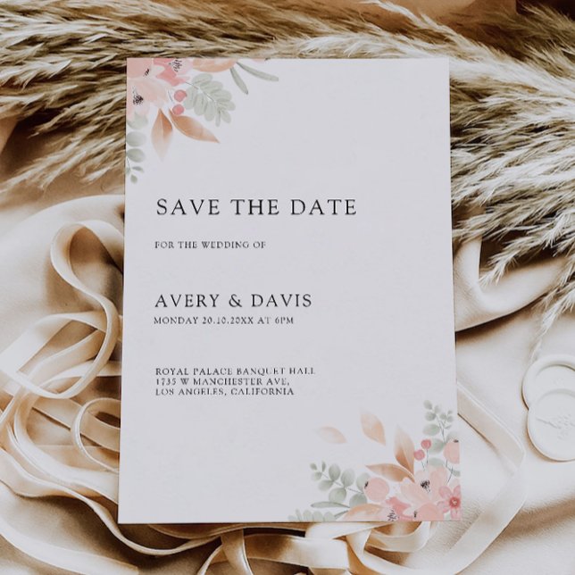 Casamento de Flores Selvagem Salvar a Data Convite (Wildflower Wedding Save the Date Invitation)
