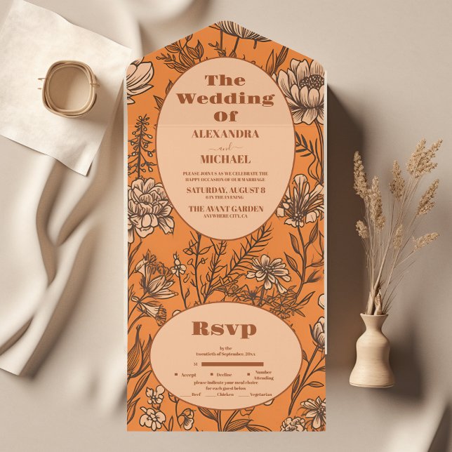 Casamento de Flores Selvagens Laranja Queimadas (Criador carregado)