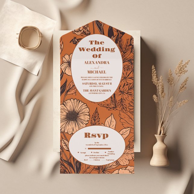 Casamento de Flores Selvagens Laranja Queimadas (Criador carregado)