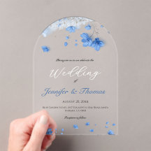 Casamento de Flores Silvestres Azuis Suaves Modern