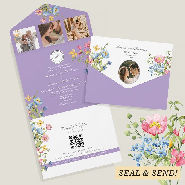 Casamento de Flores Silvestres Boho Roxo (Criador carregado)