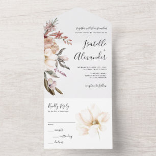Casamento de Flores Silvestres em Aquarela