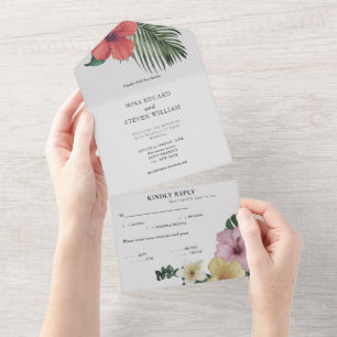 Casamento de Flores Tropicais de Beach Watercolor