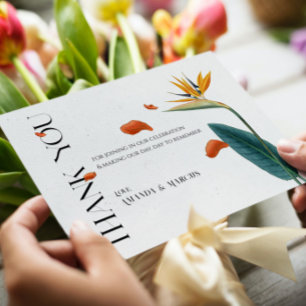 Casamento de Flores Tropicais de rico - Cartões de