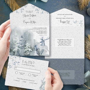 Casamento de Floresta de Neve e de Aquarela de Vea