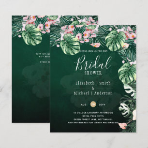 Casamento de Folha Floral Rosa Verde Tropical Leah