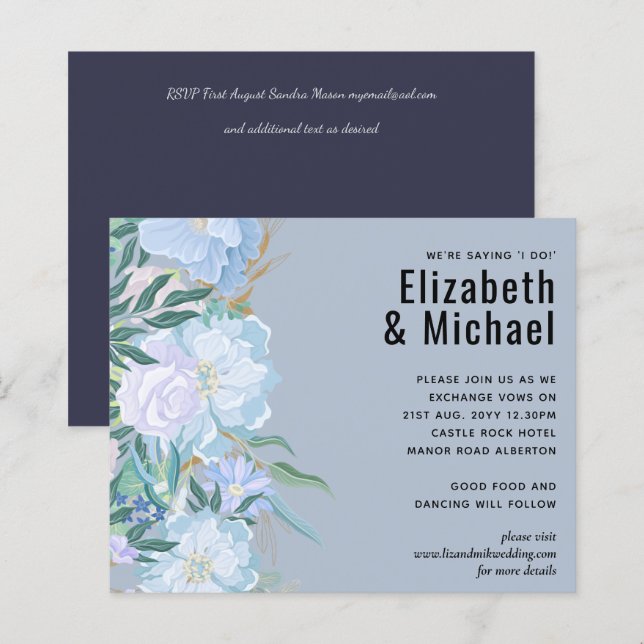 Casamento de Folhagem AZUL com DEUS (Frente/Verso)