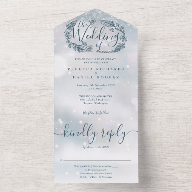 Casamento de Folhagem Boêmia com Floco de Neve de  (Inside)