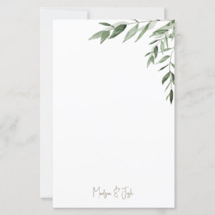 Casamento de Folhagem com Nomes de Casal Simples e
