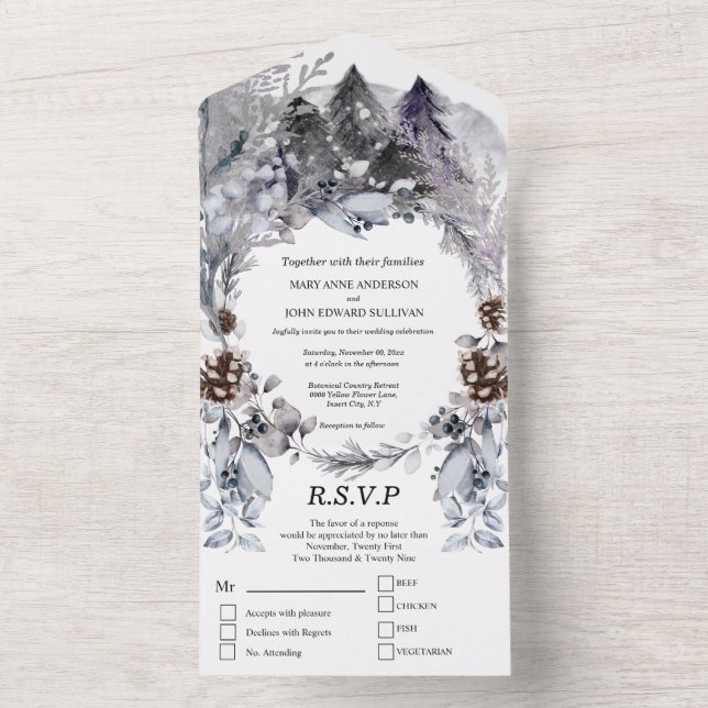Casamento de folhagem de cor azul-escura (Interno)