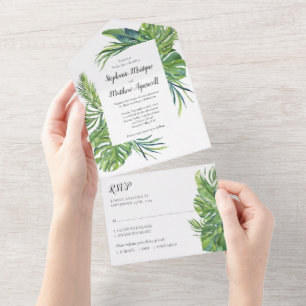 Casamento de Folhagem de Folha Tropical