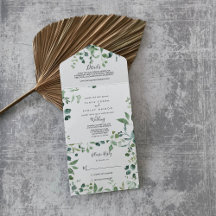 Casamento de Folhagem Verde de Script Caligrafia