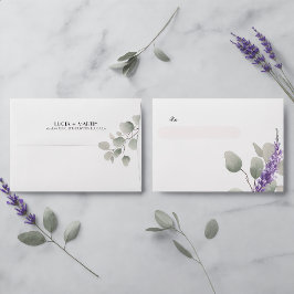 Casamento de Folhas de Eucalipto Lavanda Elegante