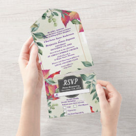 Casamento de Folhas de Outono Botânico Elegante